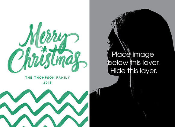 ChevronMerryChristmas-7x5FlatCard-Front